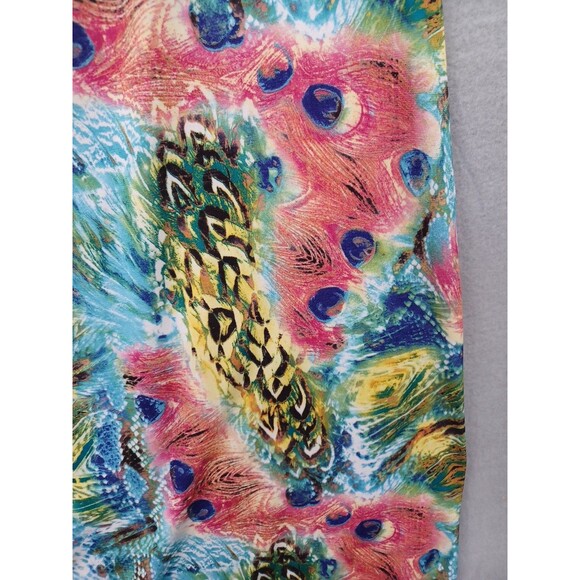 Mimozza Womens Wide Leg Palazzo Pants XL Peacock Yellow Black Stretch Gipsy - Picture 2 of 7